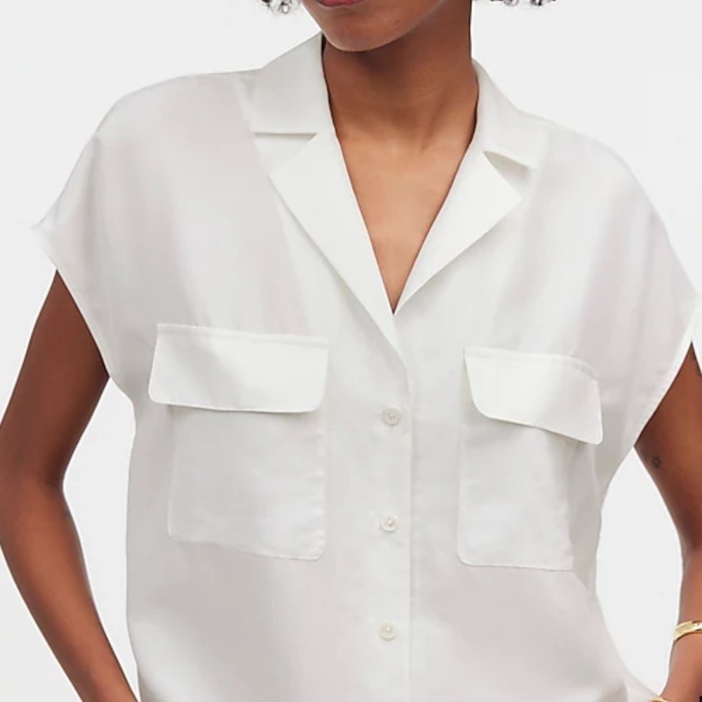 Madewell lighthouse Silk Drapey Patch-Pocket Slee… - image 5